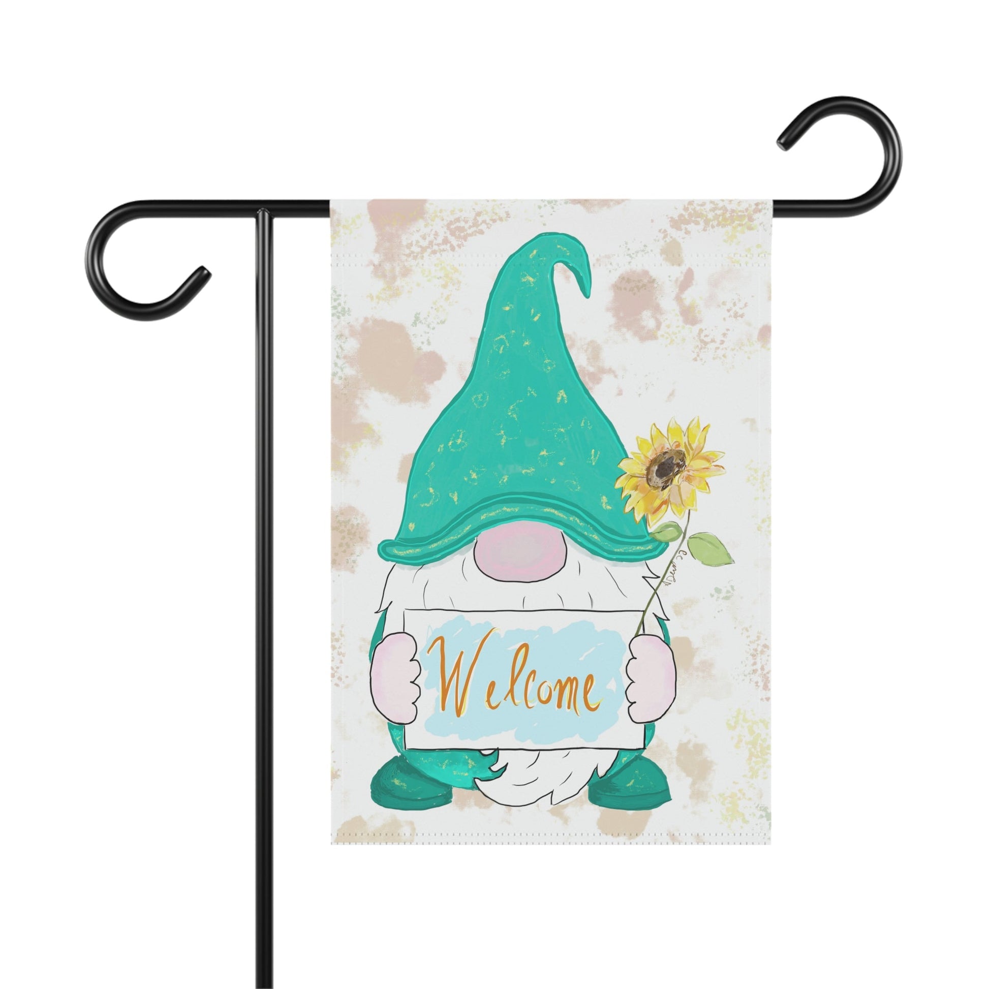 Welcome Gnome Garden Flag - Blue Cava