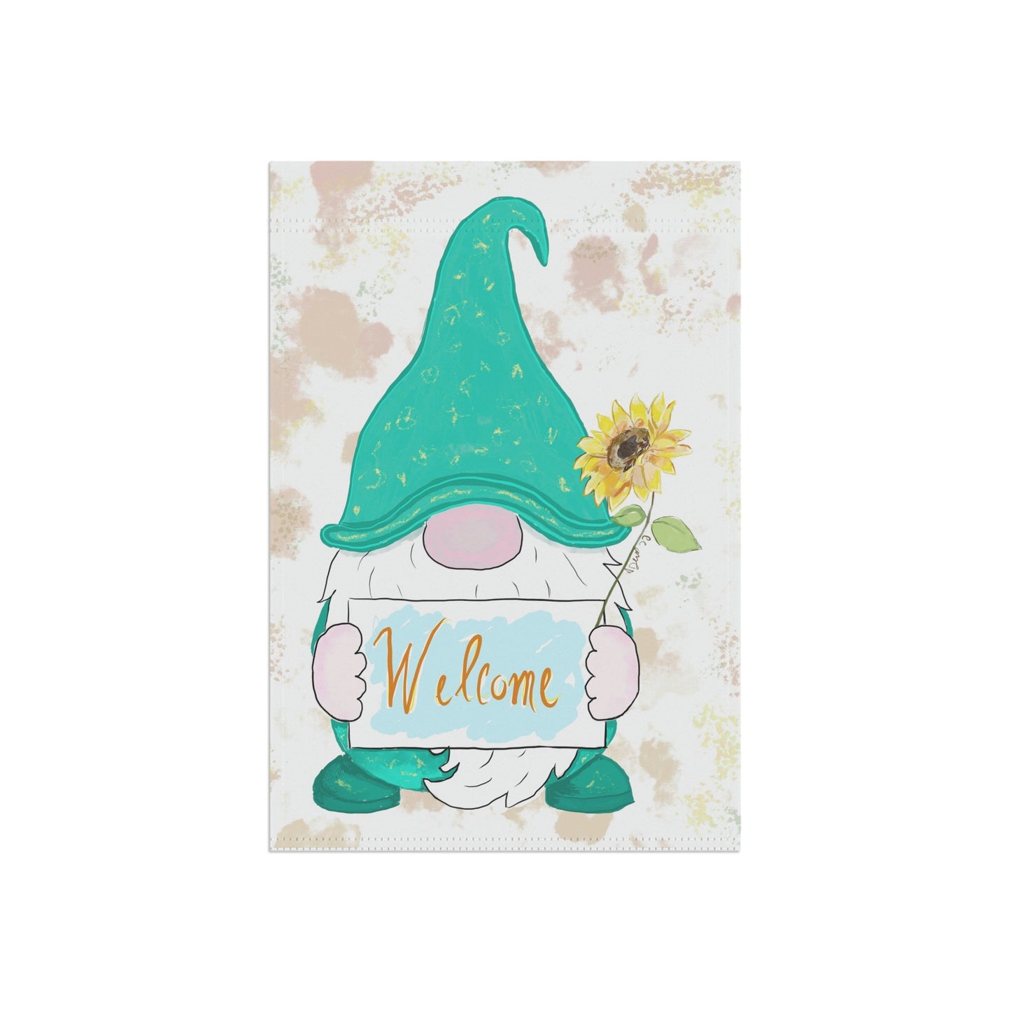 Welcome Gnome Garden Flag - Blue Cava